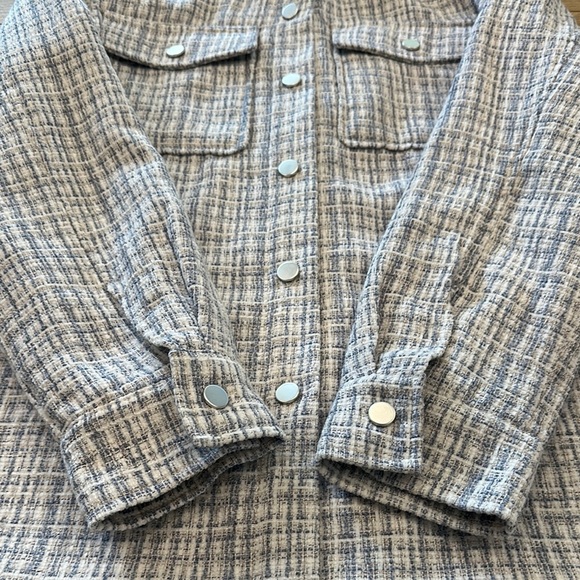 7 For All Mankind Gray Women’s Tweed Button-Up - Picture 2 of 5